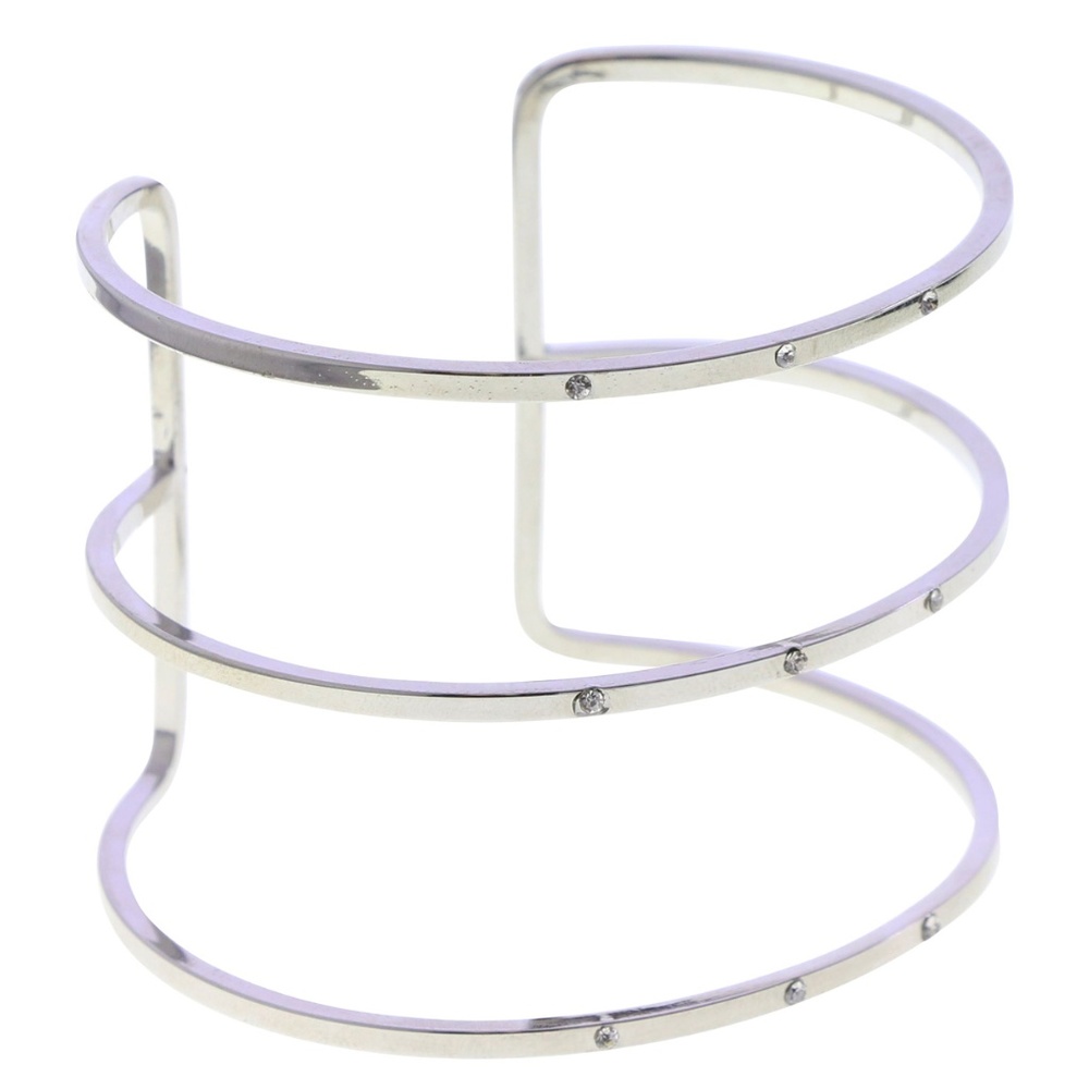 Lydell silver and crystal ladder bangle cuff